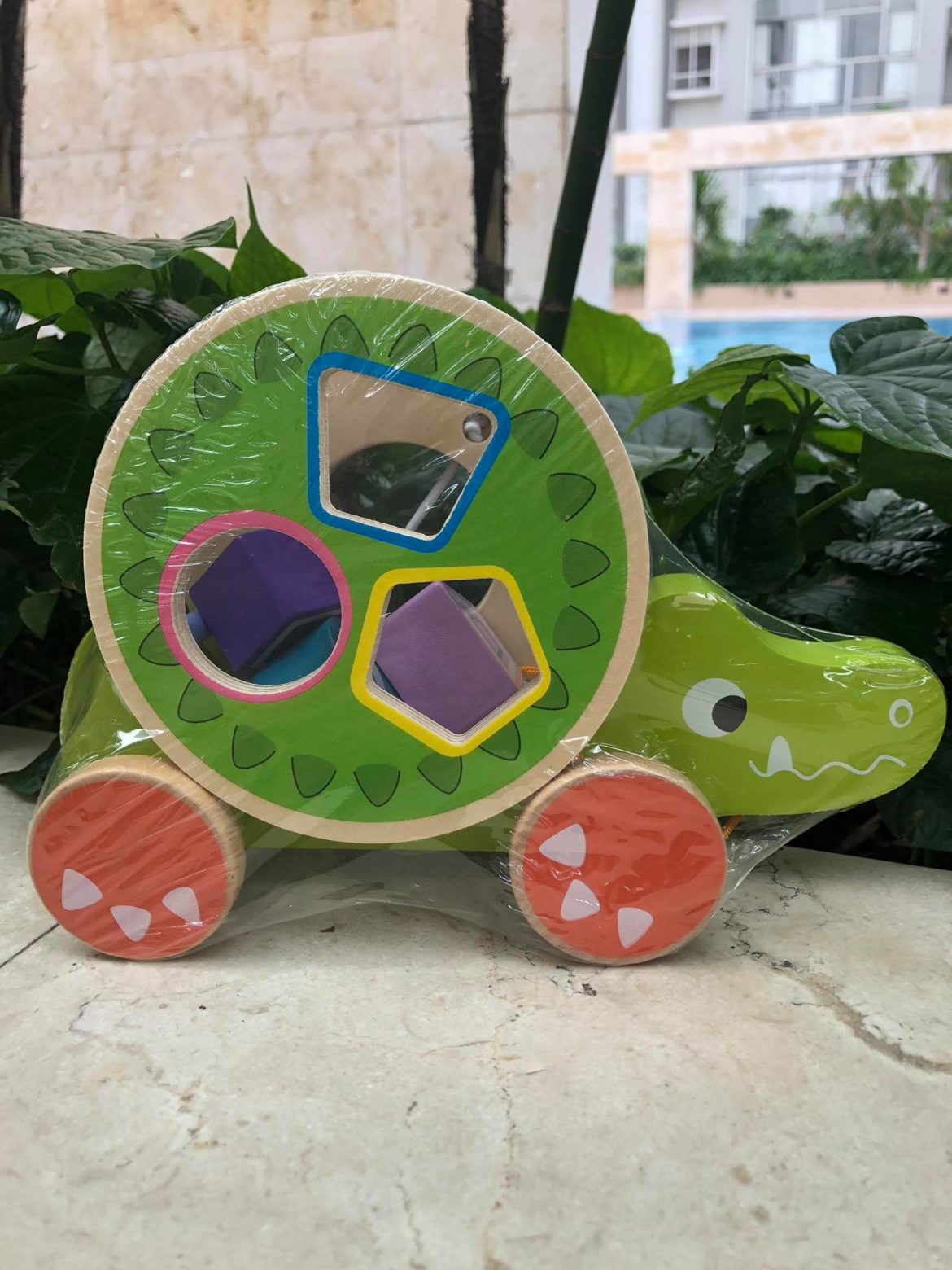thả khối kéo xe gỗ