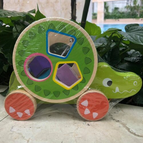 thả khối kéo xe gỗ