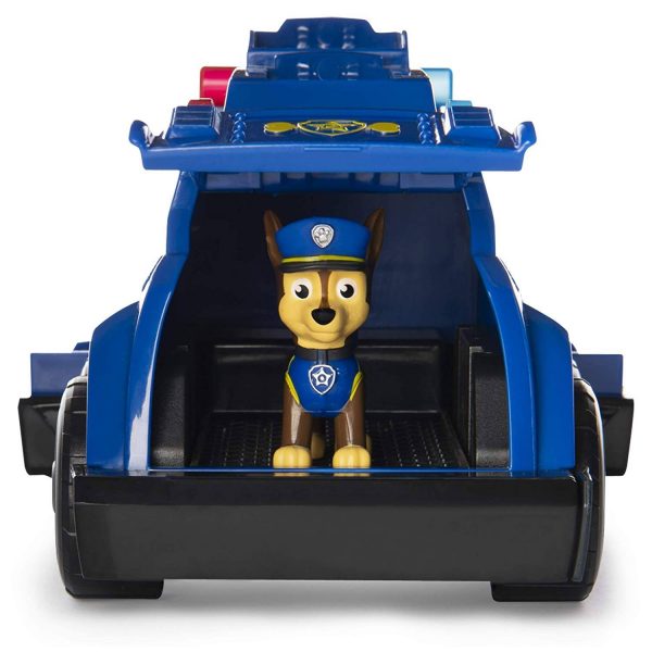 Bộ mô hình xe tải Chase's Team Police Cruise chó cứu hộ paw patrol | Một bộ gồm: 1 xe to chở được cả đội, cabin xe có thể kéo lên, hạ xuống, thanh chắn xe cũng có thể kéo ra hoặc đóng lại dễ dàng và 6 chú chó cứu hộ Paw Patrol