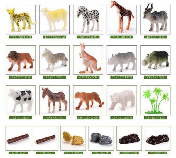 Bộ sưu tập mô hình động vật 58 chi tiết gồm 43 con vật và 15 phụ kiện