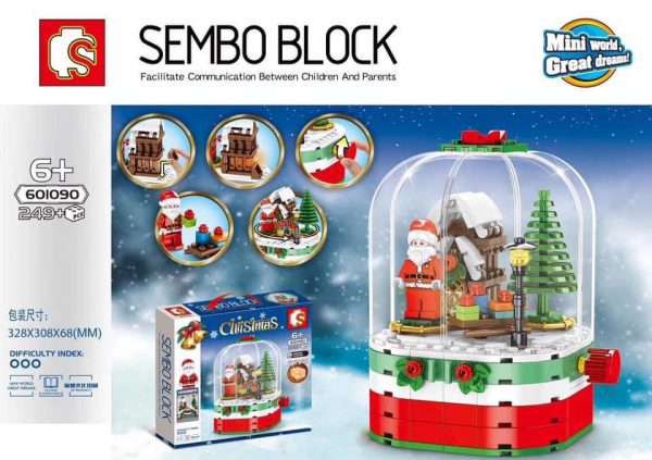 Bộ xếp hình Building blocks Santa có thể xoay, có đèn led sáng