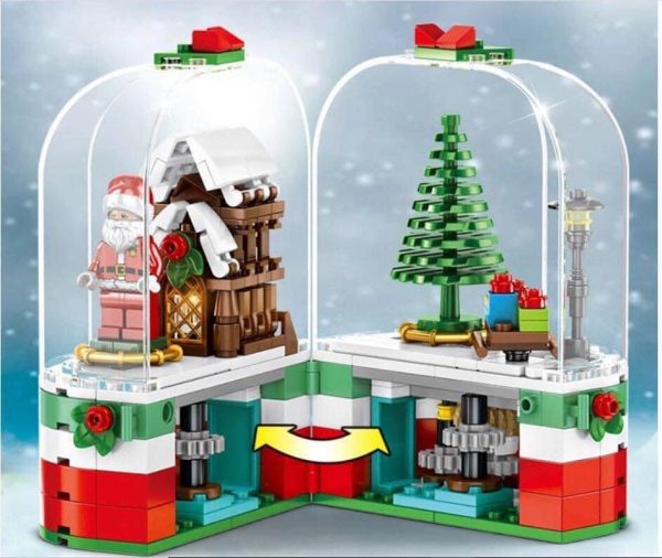 Bộ xếp hình Building blocks Santa có thể xoay, có đèn led sáng