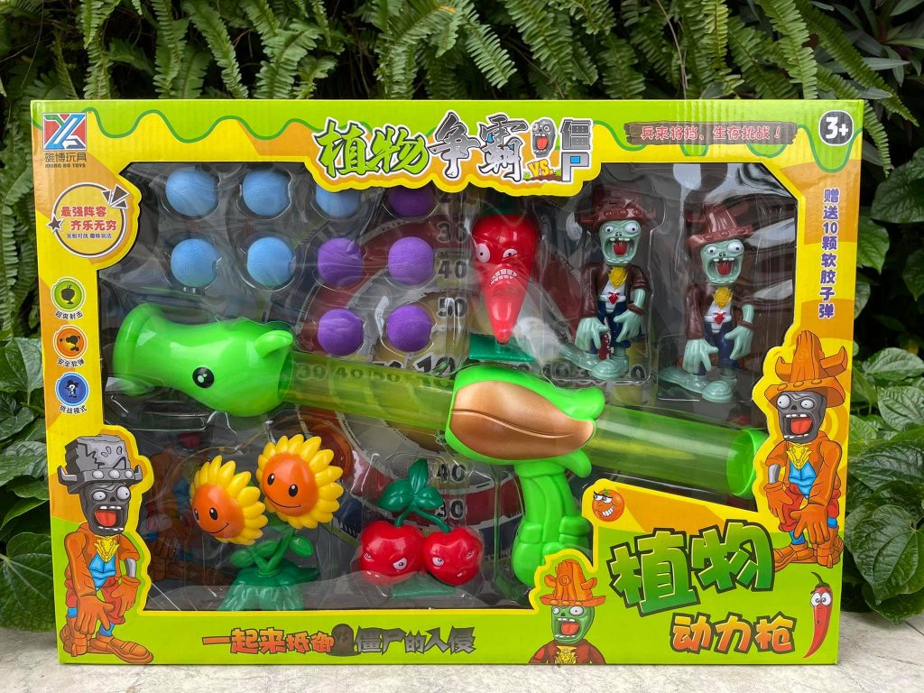 Bộ mô hình đồ chơi súng bắn Zombie mô phỏng game Plant vs Zombie mẫu 1