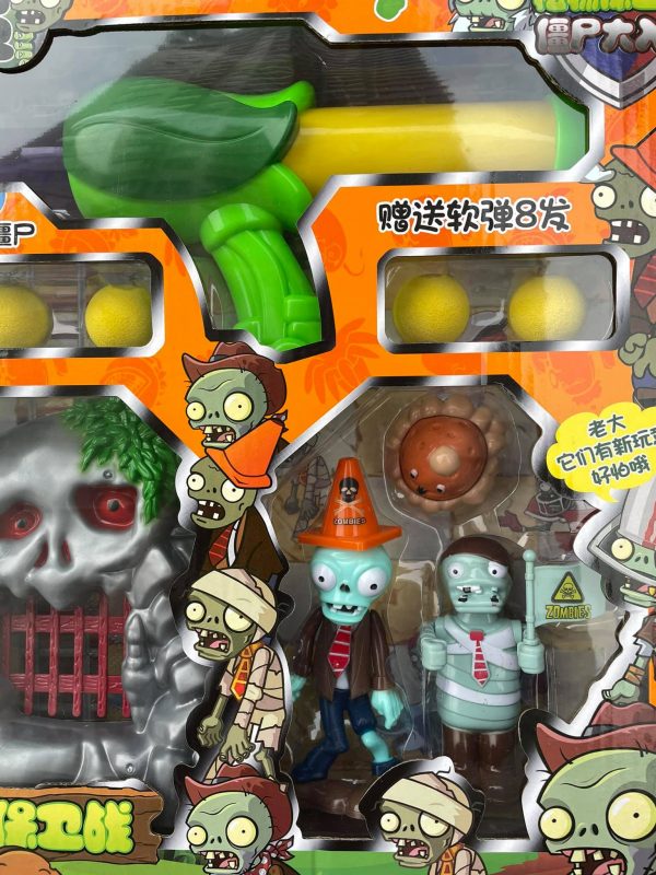 Bộ mô hình đồ chơi súng bắn Zombie mô phỏng game Plant vs Zombie mẫu 2
