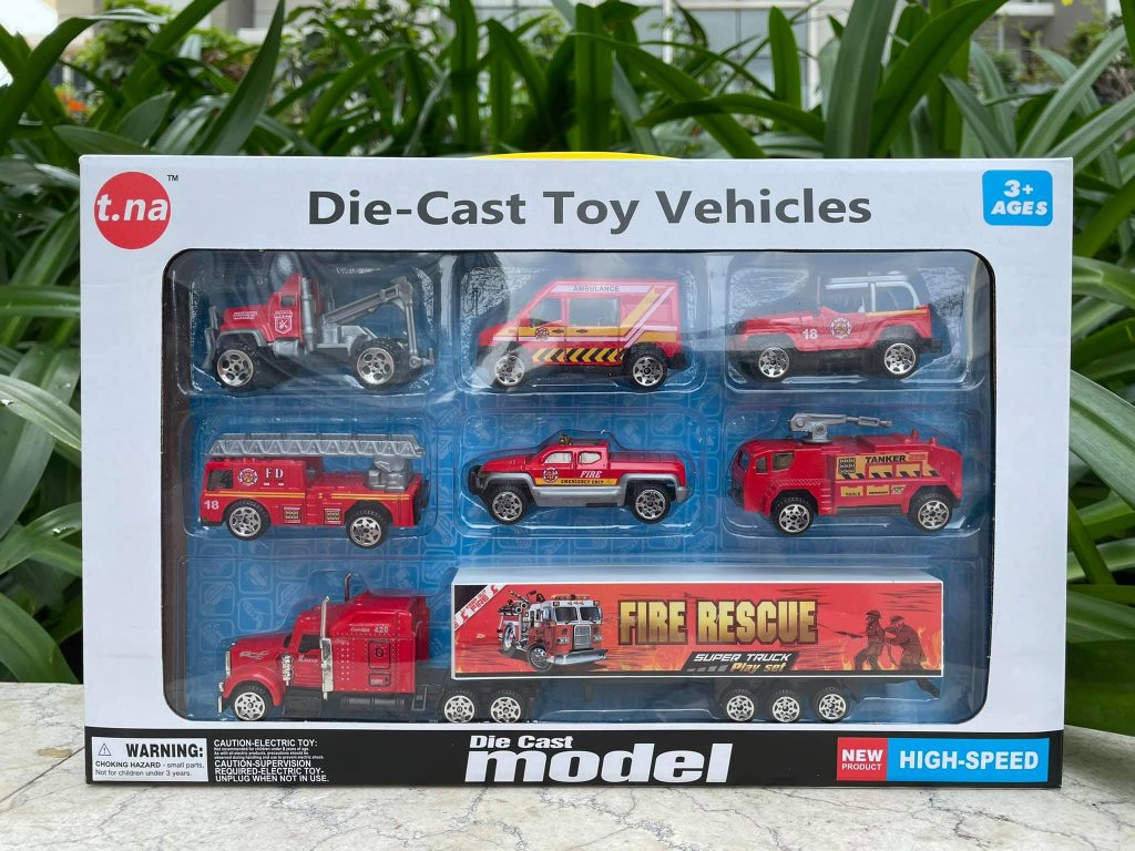 Bộ đồ chơi mô hình 7 xe cứu hoả tỉ lệ 1 phần 64