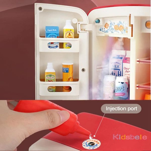 Mô hình tủ lạnh đồ chơi 2 cửa có hiệu ứng khói lạnh