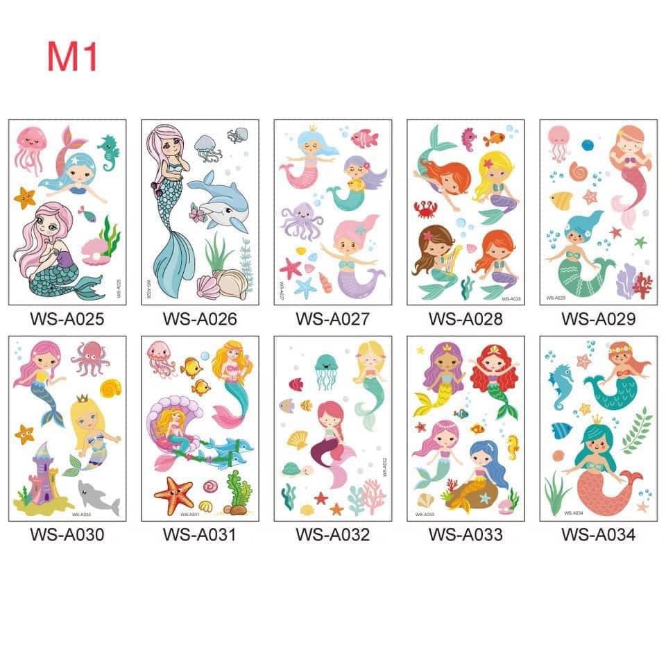 Set 10 tấm hình xăm (100 hình) tatto siêu cute cho bé | Babyponyshop | Đồ  Chơi An Toàn Cho Bé