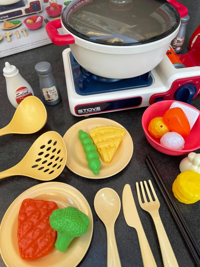 Bộ đồ chơi nấu ăn dụng cụ nhà bếp và bếp gas mini 30 chi tiết