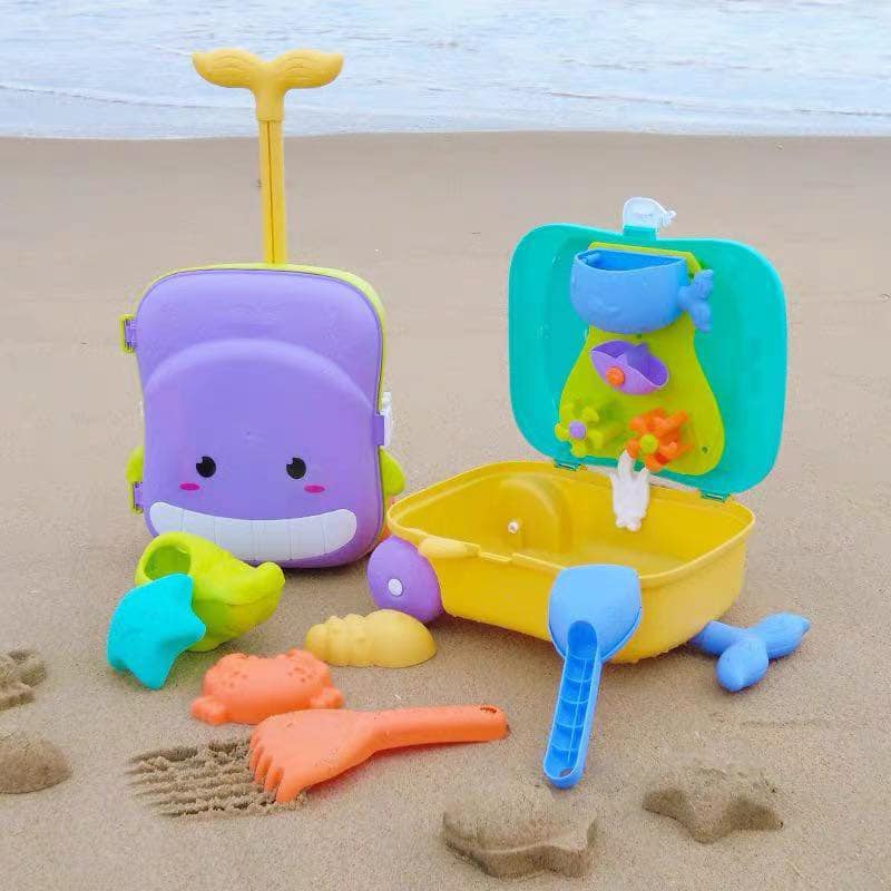 Bộ đồ chơi xúc cát vali hình con cá heo