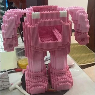 bộ xếp hình Lego Bearbrick cao 550cm - Phân loại: hồng