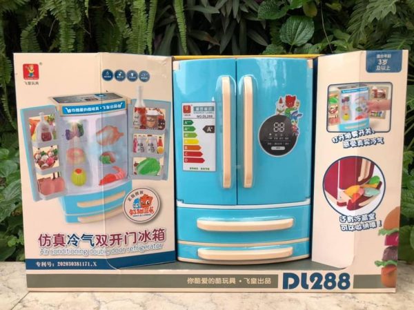 Mô hình đồ chơi tủ lạnh 2 cửa có hơi lạnh cho bé