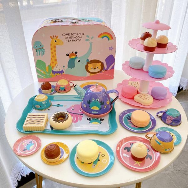 Bộ đồ chơi tiệc trà chiều cho bé - Phân loại: Màu Xanh