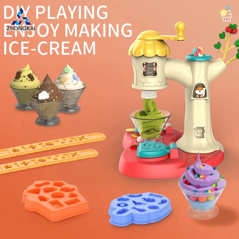 Bộ đồ chơi máy làm kem và tạo mẫu tóc từ đất nặn 2 trong 1