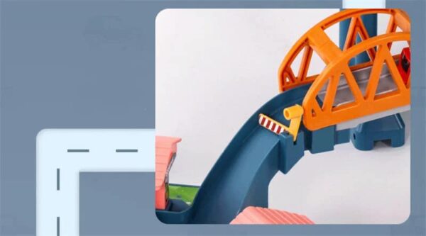 Bộ đồ chơi đường ray lắp ráp xe oto chủ đề đường hầm sư tử