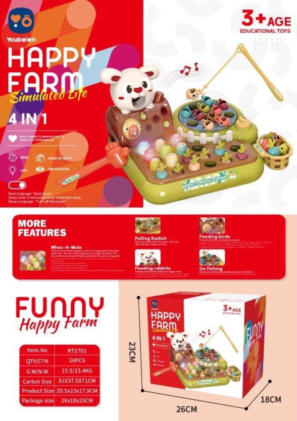 Bộ đồ chơi nông trại vui vẻ 4 trong 1