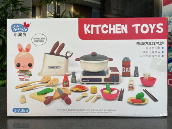 Bộ đồ chơi nấu ăn dụng cụ nhà bếp và bếp gas mini