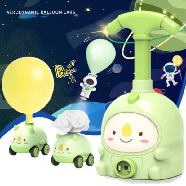 Bộ đồ chơi đua xe hơi bóng bay kèm mô hình phi hành gia - phân loại: màu xanh lá
