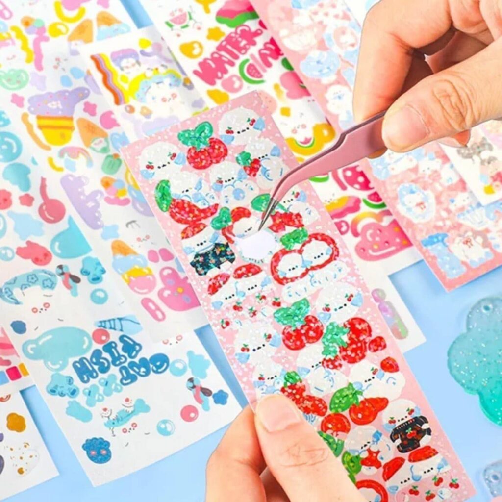 Hộp dụng cụ sticker handmade DIY 3 tầng, cho bé làm đồ thủ công cực đáng yêu