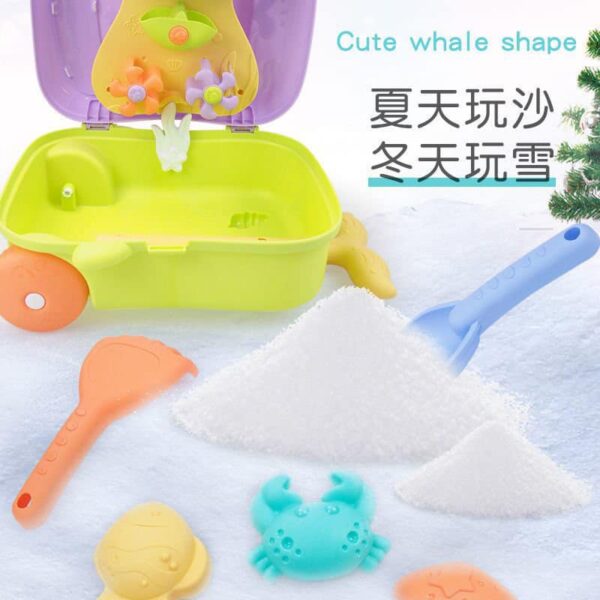 Bộ đồ chơi xúc cát vali hình con cá heo