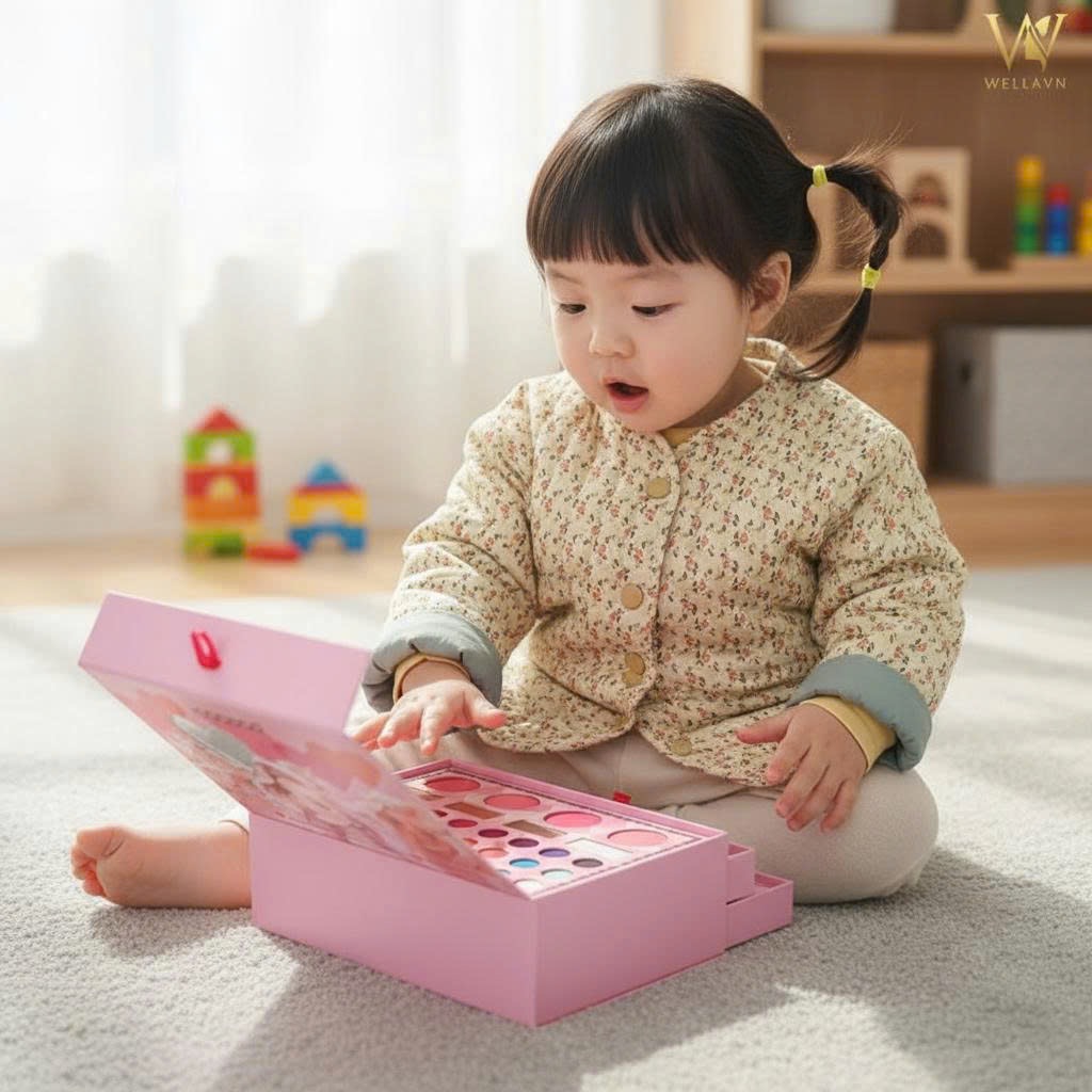 Hộp trang điểm, làm tóc và sơn móng 3 tầng