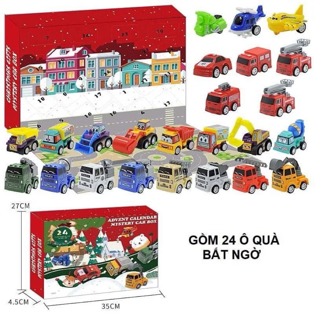Hộp quà Giáng Sinh 24 xe ô tô