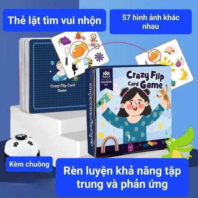 BỘ THẺ GAME TƯƠNG TÁC LẬT TÌM VUI NHỘN KÈM CHUÔNG