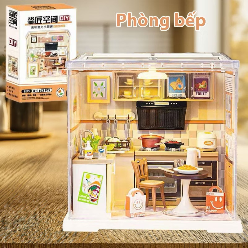 MÔ HÌNH LẮP GHÉP DIY PHÒNG BẾP, TIỆM BÁNH VÀ PHÒNG NGỦ: