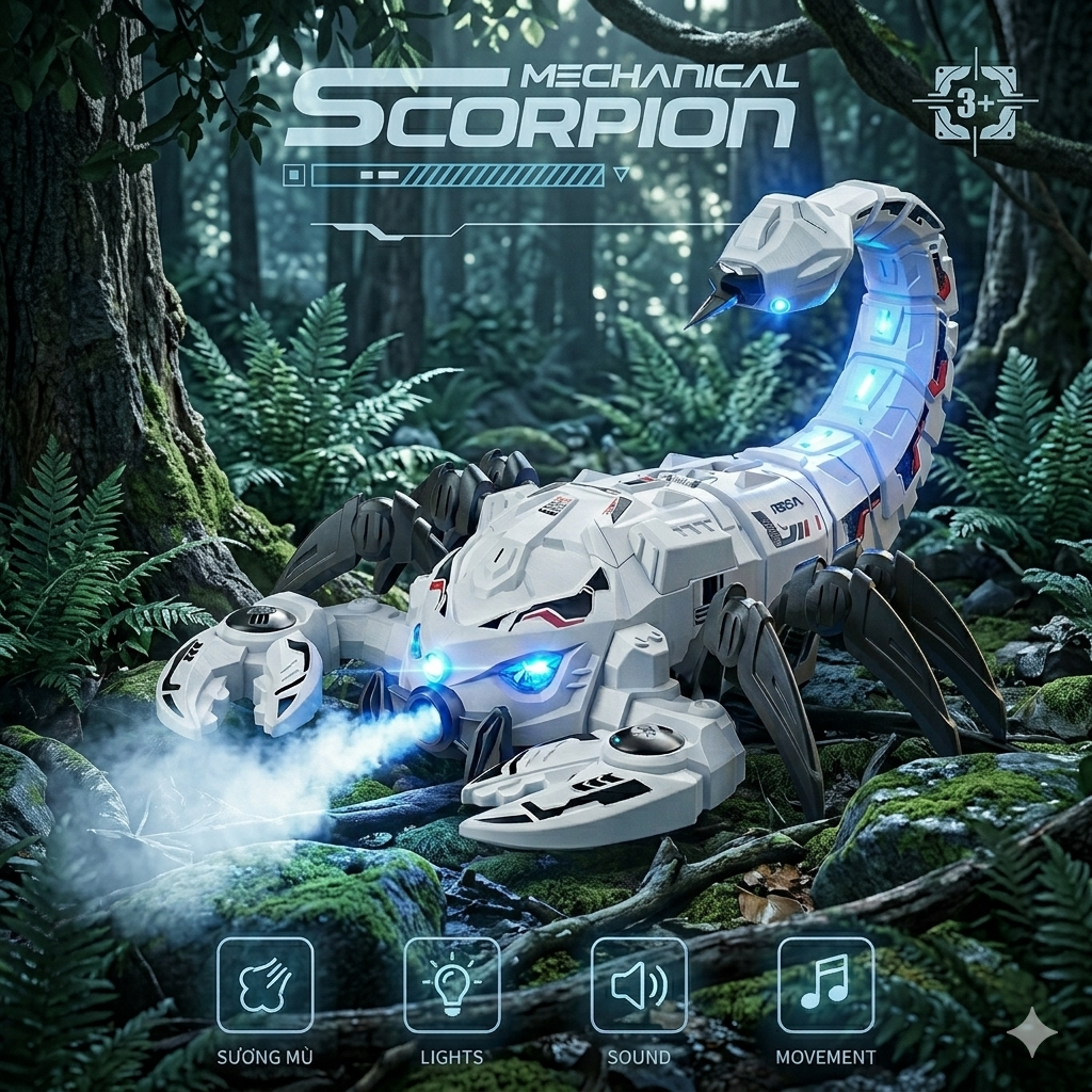 Mô hình bò cạp to phun khói