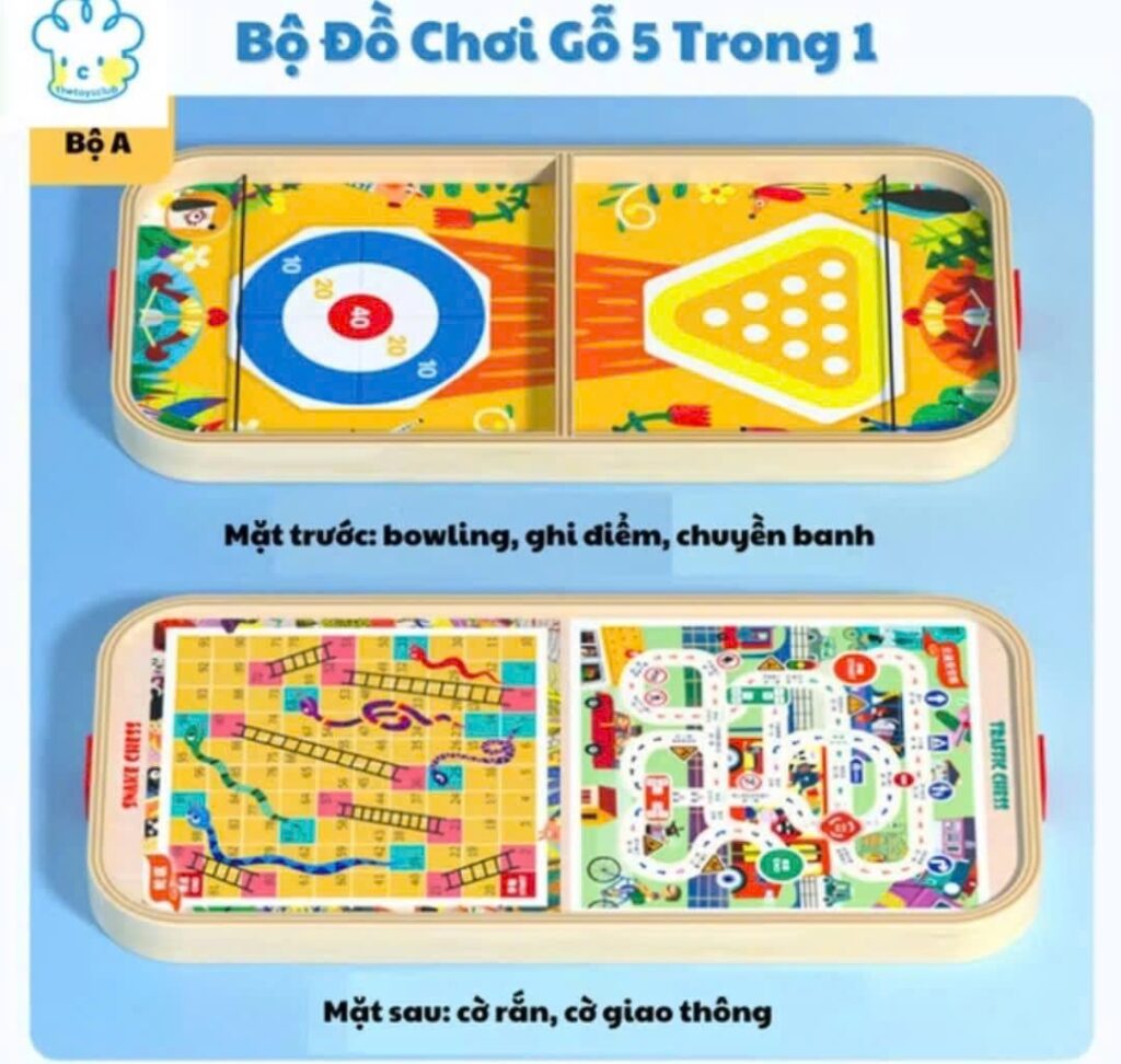 Bộ cờ gỗ đa năng 5in1