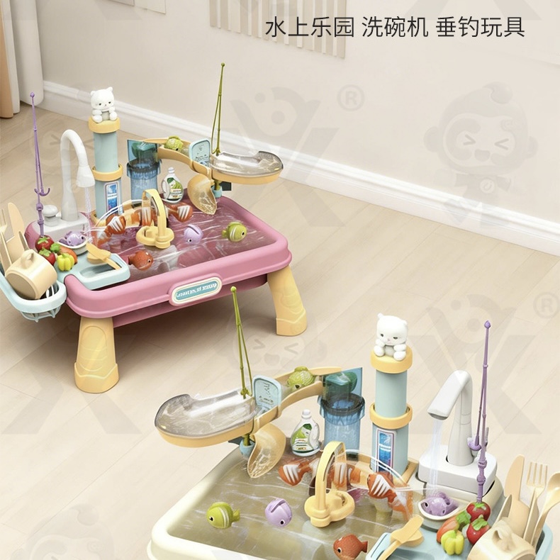 Bàn câu cá trượt nước và rửa bát đĩa 2in1